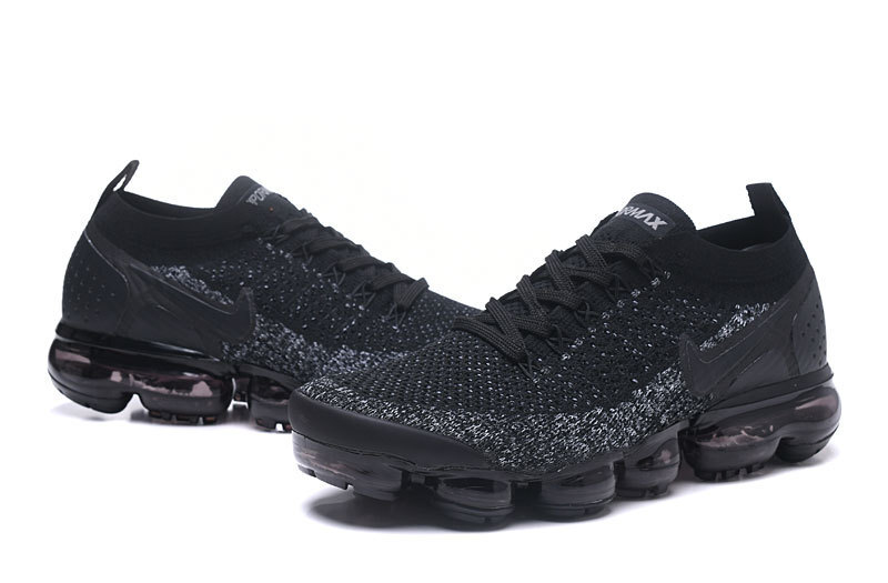 Nike Air VaporMax Flyknit 2 Triple Black with Black Swoosh – Sleek, Sneakers Athletic Breathable & Iconic VaporMax Sole - Image 4