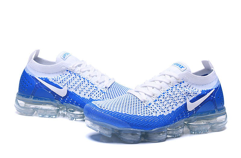 Nike Air VaporMax Flyknit 2 White/Blue with White Swoosh – Fresh Colorway,Sneakers Athletic Air VaporMax Sole & Knit Comfort - Image 5