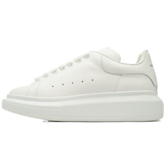 Alexander McQueen Oversized white Gold Men's Athletic Casual Sneakers Shoes