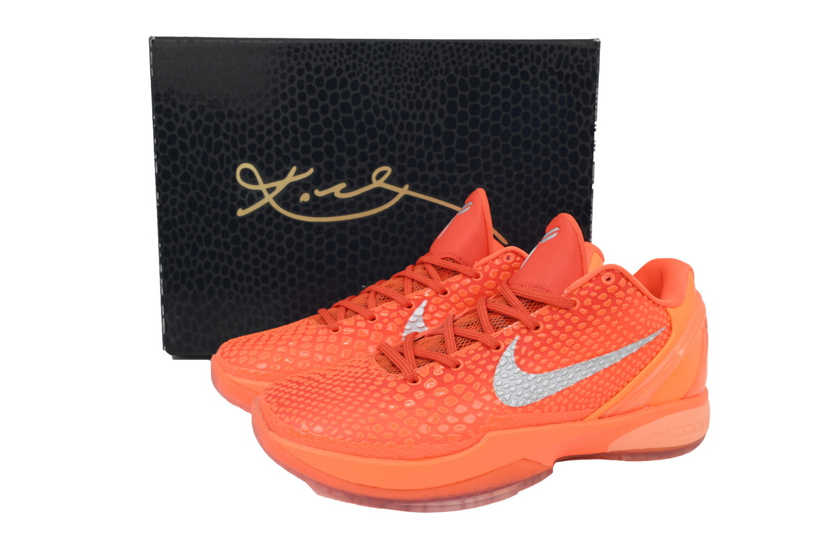 Nike Kobe 6 Men's Low Top Lace-Up Basketball Sneaker Athletic Shoes Protro "Total Orange" - Image 8