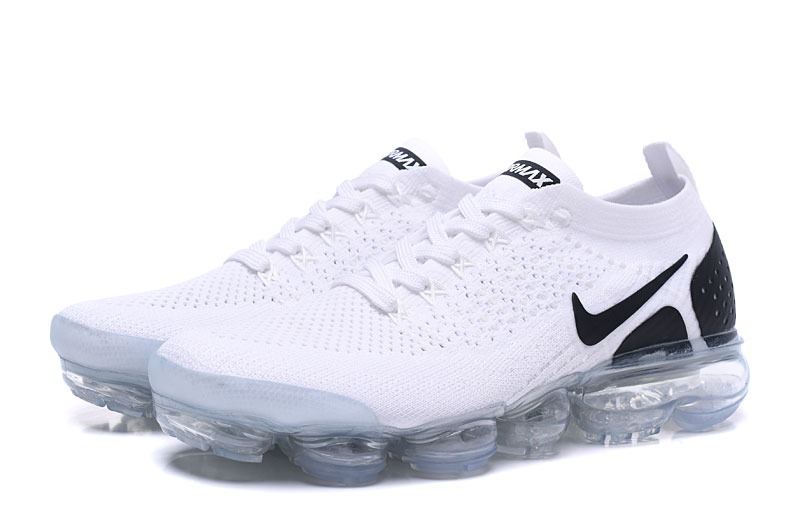 Nike Air VaporMax Flyknit 2 White/Black with Black Swoosh – Clean Upper, Sneakers Athletic VaporMax Cushion & Versatile Style - Image 3