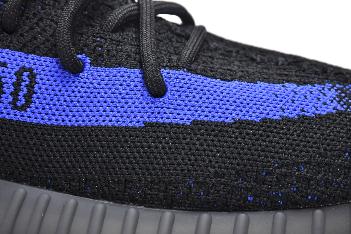 adidas Yeezy Boost 350 V2 Black/Blue Men's Low Top Lace-Up Sneakers Athletic Basketball US Size New - Image 4