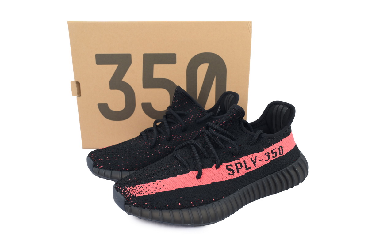 adidas Yeezy Boost 350 V2 Black/Pink Men's Low Top Lace-Up Sneakers Athletic Basketball US Size New - Image 8