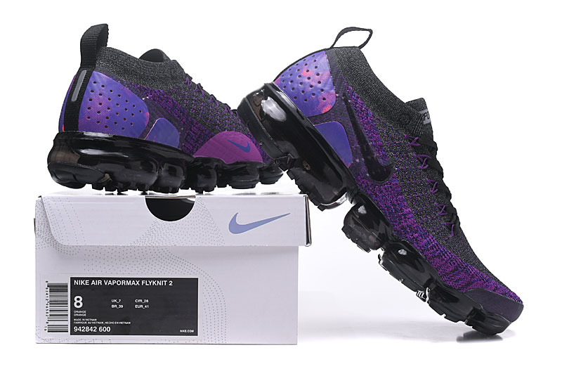 Nike Air VaporMax Flyknit 2 Black/Purple with Black Swoosh – Deep Tone, Sneakers Athletic VaporMax Cushioning & Sleek Style - Image 8