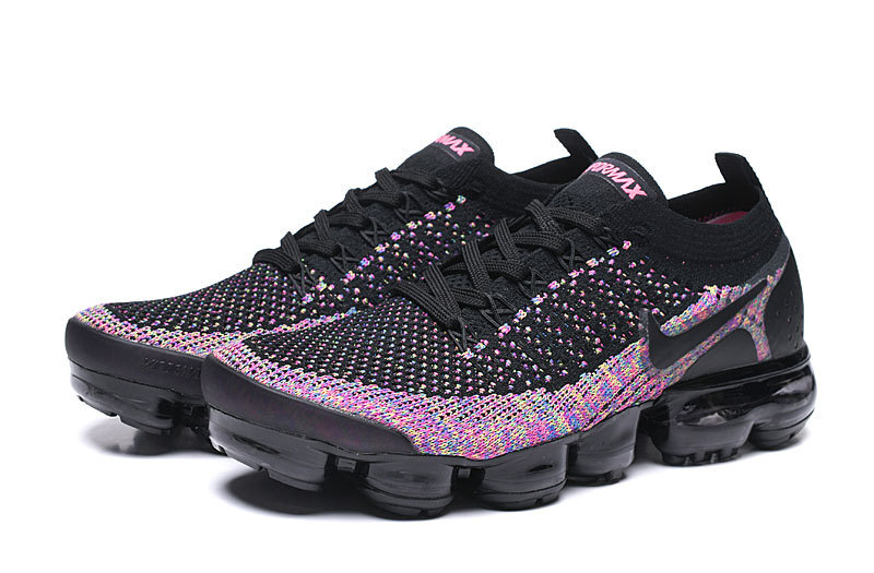 Nike Air VaporMax Flyknit 2 Black/Multi-Color with Black Swoosh – Vibrant Accents, Sneakers Athletic VaporMax Sole & Secure Fit - Image 3