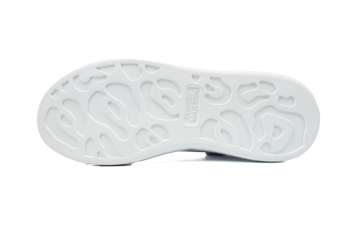 Alexander McQueen White Black Trim Men's Sneakers Athletic Casual Shoes - Image 5