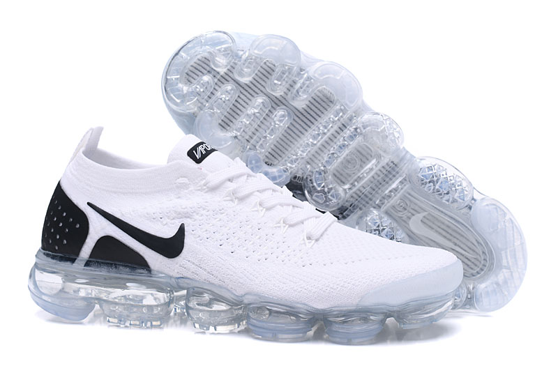 Nike Air VaporMax Flyknit 2 White/Black with Black Swoosh – Clean Upper, Sneakers Athletic VaporMax Cushion & Versatile Style - Image 7