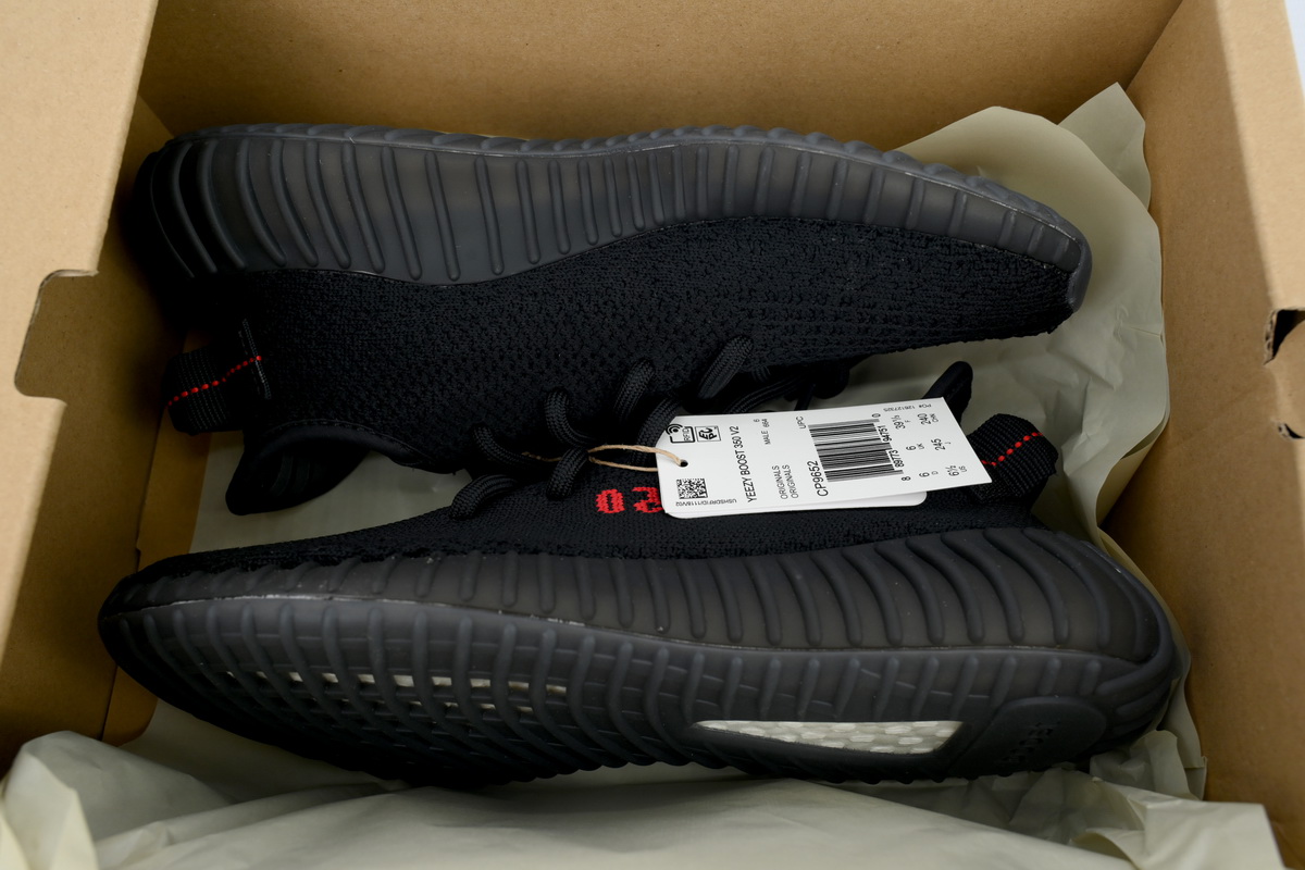 adidas Yeezy Boost 350 V2 Bred Black/Red Men's Low Top Lace-Up Sneakers Athletic Basketball US Size New - Image 6