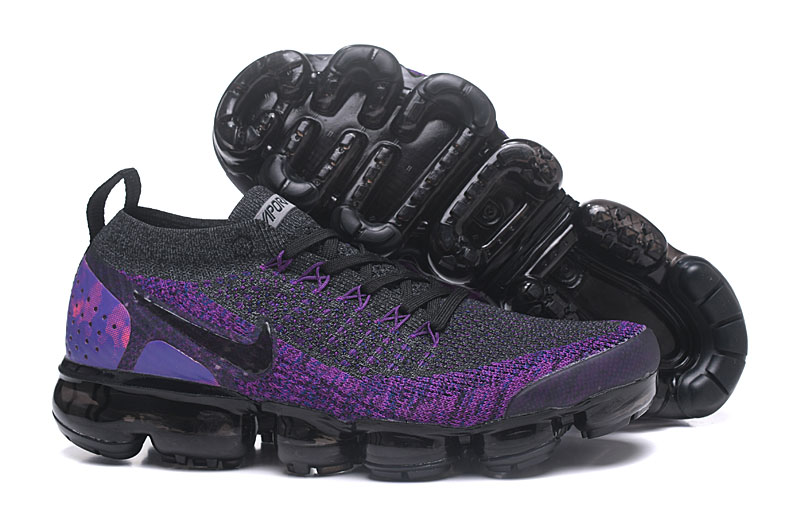 Nike Air VaporMax Flyknit 2 Black/Purple with Black Swoosh – Deep Tone, Sneakers Athletic VaporMax Cushioning & Sleek Style - Image 6