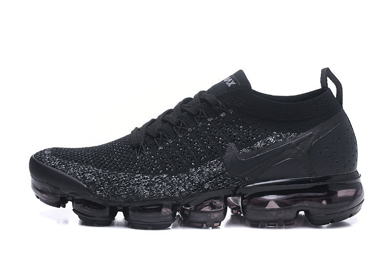 Nike Air VaporMax Flyknit 2 Triple Black with Black Swoosh – Sleek, Sneakers Athletic Breathable & Iconic VaporMax Sole - Image 6
