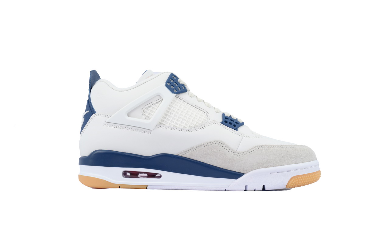 Nike Air Jordan 4 AJ4 Navy Blue Men's Lace-up Basketball Sneakers Athletic Shoes - Image 2