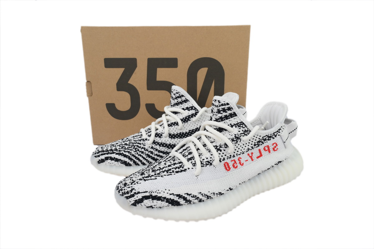 adidas Yeezy Boost 350 V2 Zebra CP9654 Men's Low Top Lace-Up Sneakers Athletic Basketball US Size New - Image 8