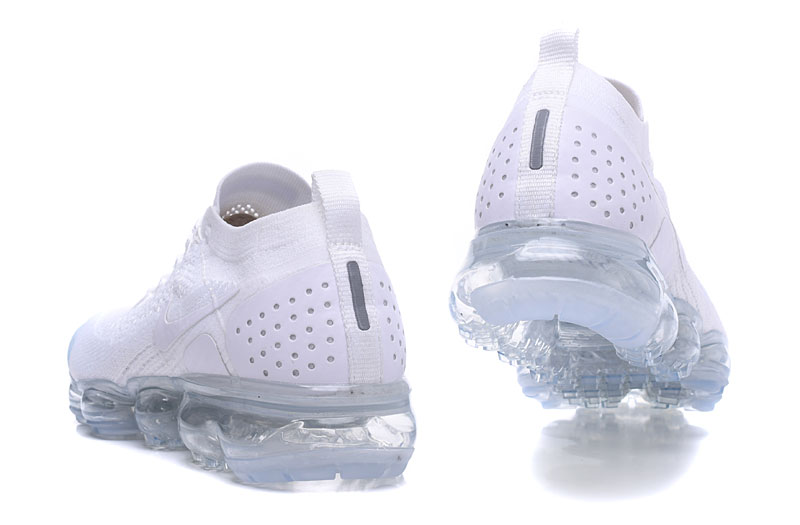 Nike Air VaporMax Flyknit 2 Triple White with White Swoosh – Crisp, Sneakers Athletic Clean & Max Air Cushioning - Image 7