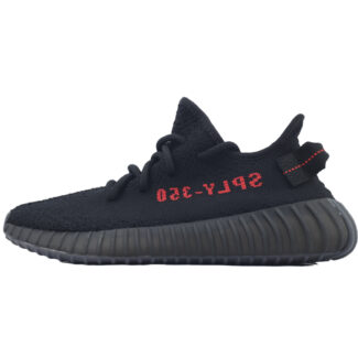 adidas Yeezy Boost 350 V2 Bred Black/Red Men's Low Top Lace-Up Sneakers Athletic Basketball US Size New