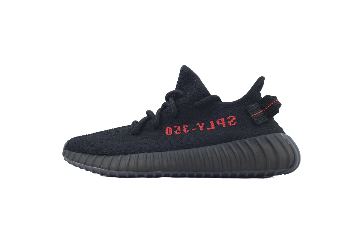 adidas Yeezy Boost 350 V2 Bred Black/Red Men's Low Top Lace-Up Sneakers Athletic Basketball US Size New