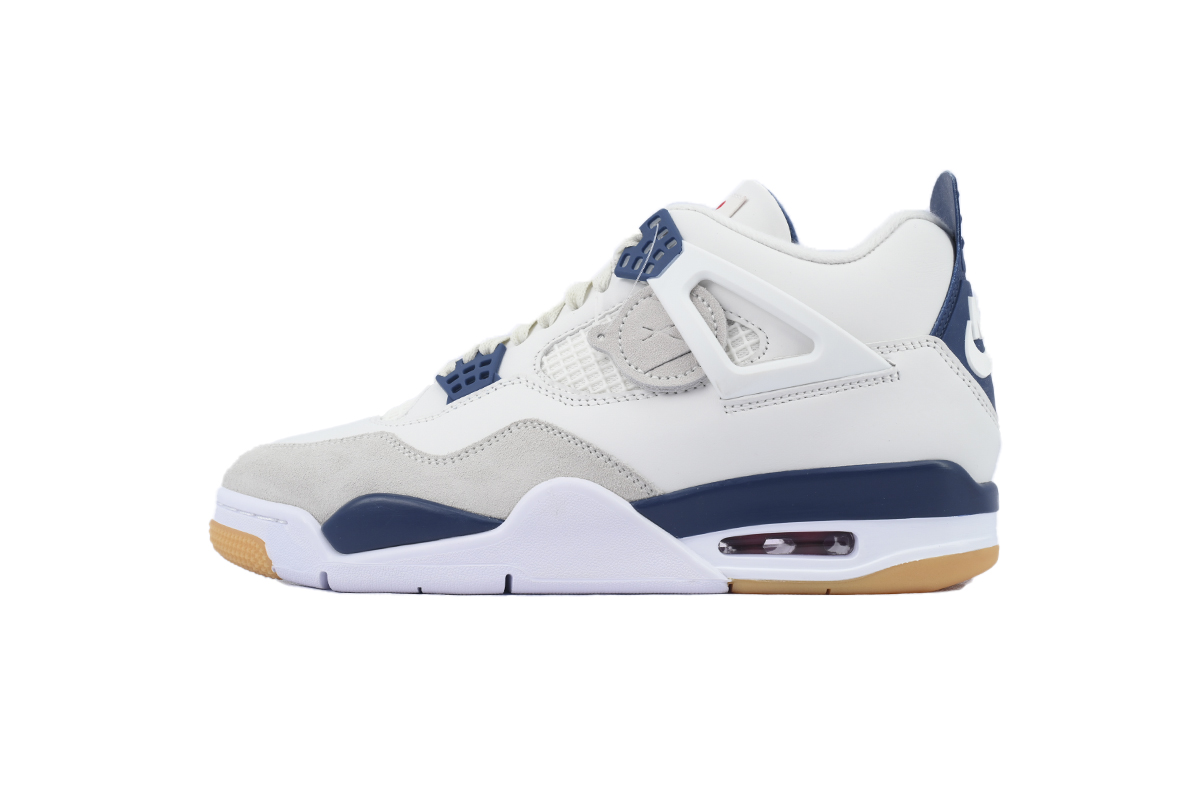 Nike Air Jordan 4 AJ4 Navy Blue Men's Lace-up Basketball Sneakers Athletic Shoes
