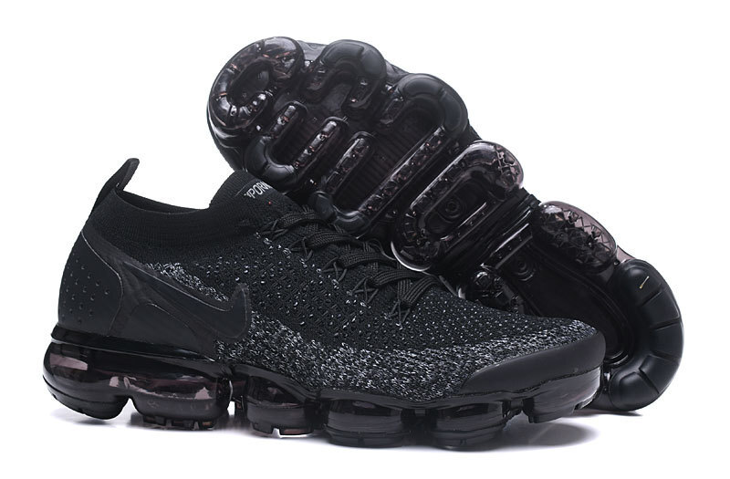 Nike Air VaporMax Flyknit 2 Triple Black with Black Swoosh – Sleek, Sneakers Athletic Breathable & Iconic VaporMax Sole - Image 7