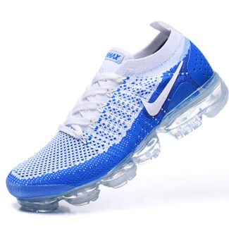 Nike Air VaporMax Flyknit 2 White/Blue with White Swoosh – Fresh Colorway,Sneakers Athletic  Air VaporMax Sole & Knit Comfort