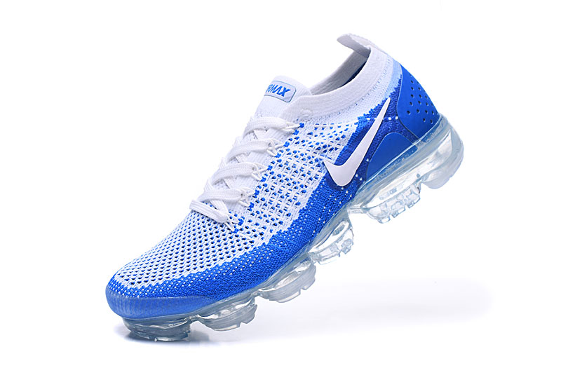 Nike Air VaporMax Flyknit 2 White/Blue with White Swoosh – Fresh Colorway,Sneakers Athletic Air VaporMax Sole & Knit Comfort
