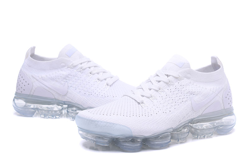 Nike Air VaporMax Flyknit 2 Triple White with White Swoosh – Crisp, Sneakers Athletic Clean & Max Air Cushioning - Image 5