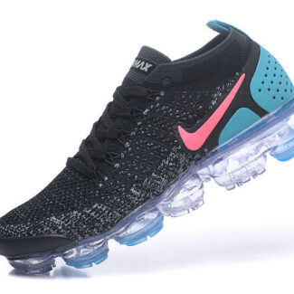 Nike Air VaporMax Flyknit 2 Black/Blue with Pink Swoosh – Bold Color Combo, Sneakers Athletic VaporMax Sole & Knit Comfort