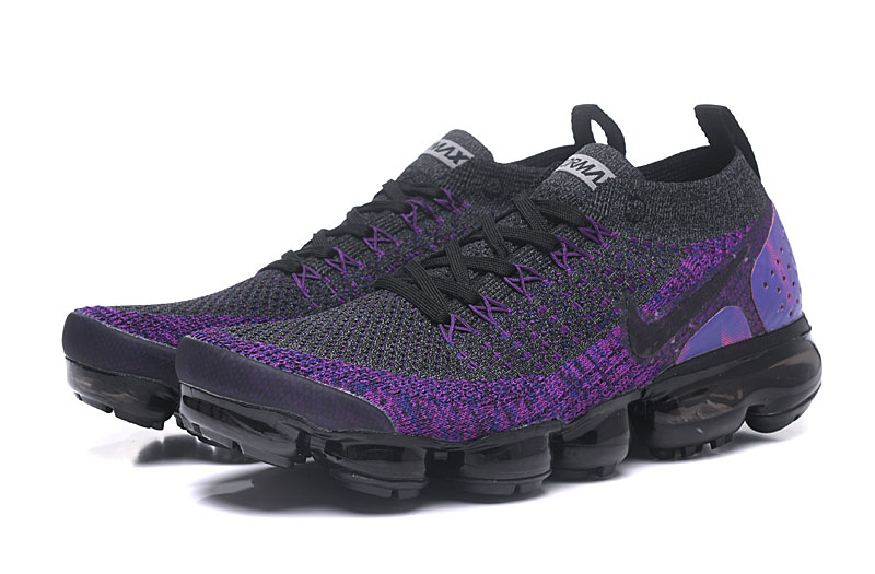 Nike Air VaporMax Flyknit 2 Black/Purple with Black Swoosh – Deep Tone, Sneakers Athletic VaporMax Cushioning & Sleek Style - Image 3