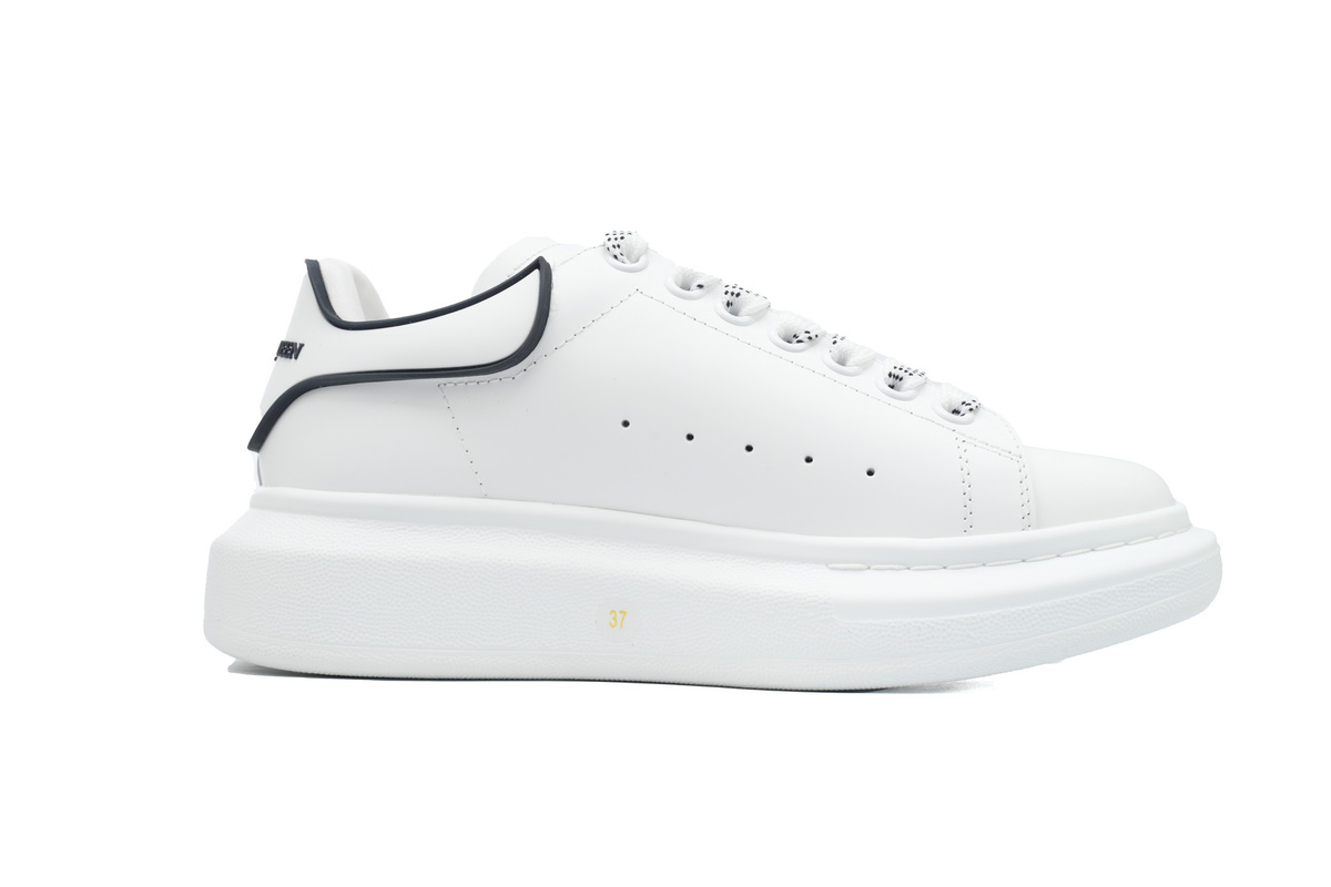 Alexander McQueen White Black Trim Men's Sneakers Athletic Casual Shoes - Image 2