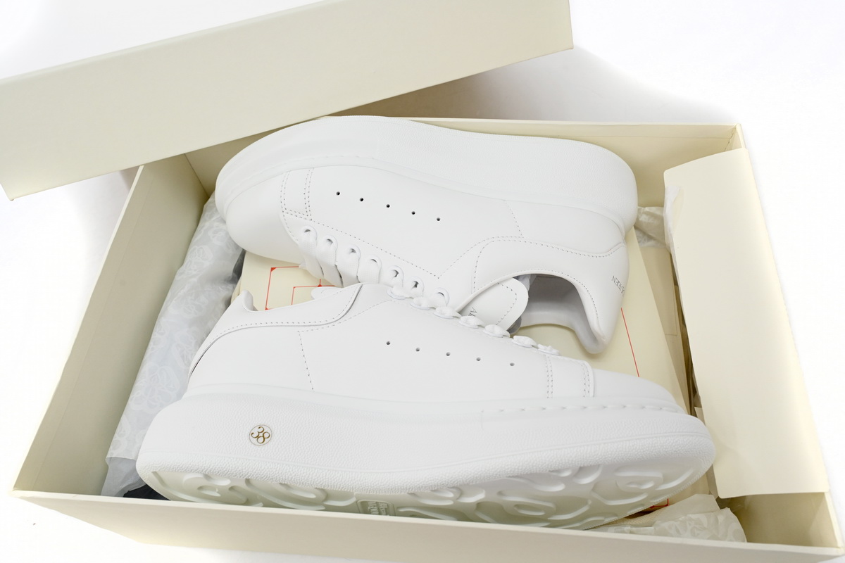 Alexander McQueen Oversized all white Men's Athletic Casual Sneakers Shoes - Image 9