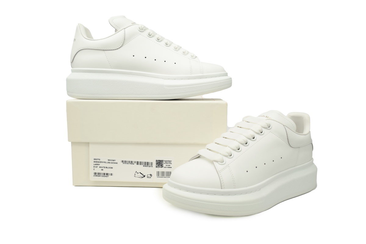 Alexander McQueen Oversized white Gold Men's Athletic Casual Sneakers Shoes - Image 6