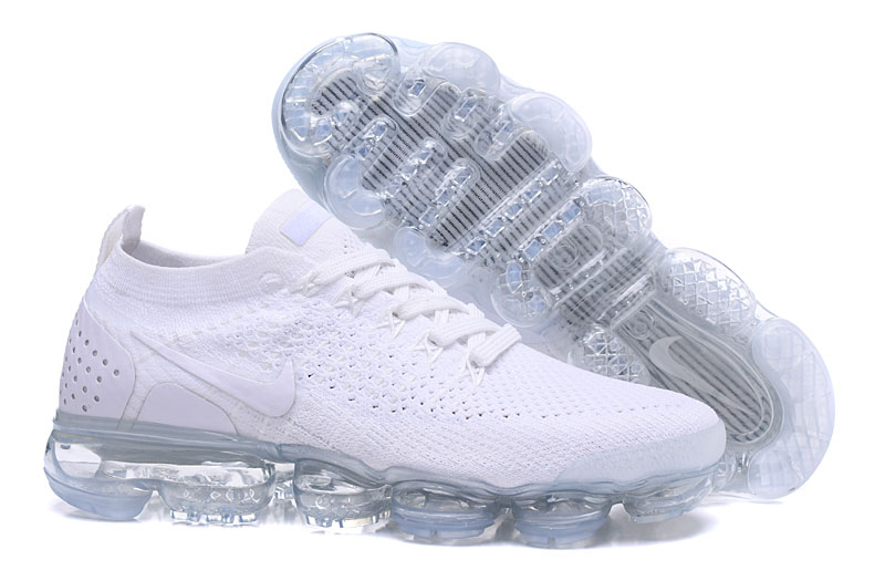 Nike Air VaporMax Flyknit 2 Triple White with White Swoosh – Crisp, Sneakers Athletic Clean & Max Air Cushioning - Image 6