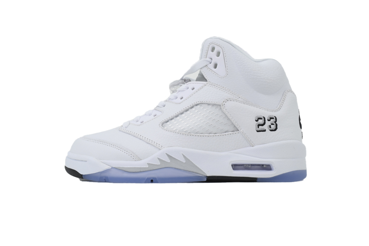 Nike Air Jordan 5 AJ5 Retro 'White Metallic' 2026 Men's Lace-Up Basketball Athletic Sneakers Shoes HQ7978-103