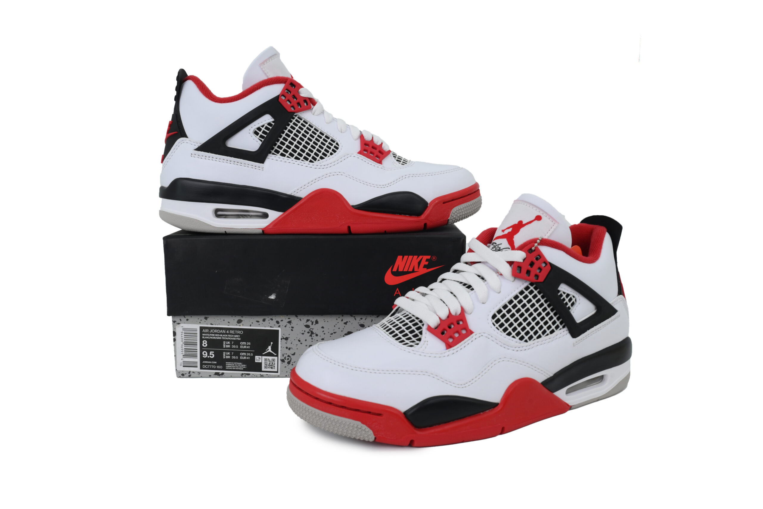 Nike Air Jordan 4 AJ4 Fire Red Men's Athletic Sneakers Basketball DC7770-160 - Image 7