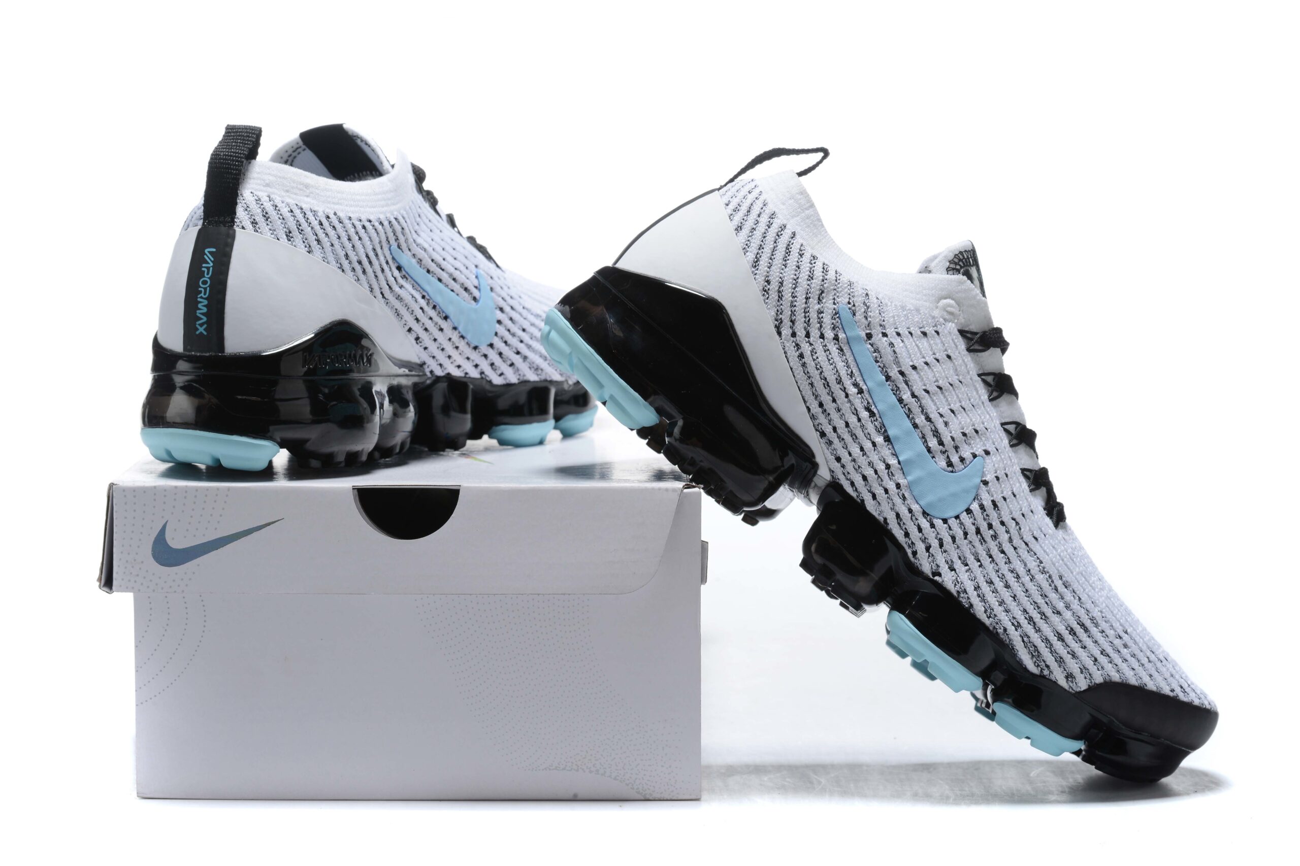 Nike Air VaporMax Flyknit 3 White/Blue Men's Air Cushion Sneakers Casual Shoes US Sizes 8-11 - Image 7