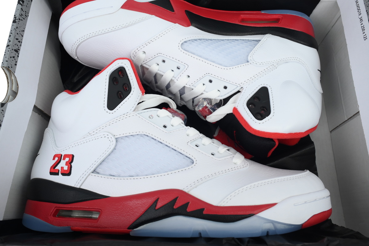 Nike Air Jordan 5 AJ5 Retro 'Fire Red' 2025 Men's Lace-Up Basketball Athletic Sneakers Shoes HQ7980-101 - Image 6