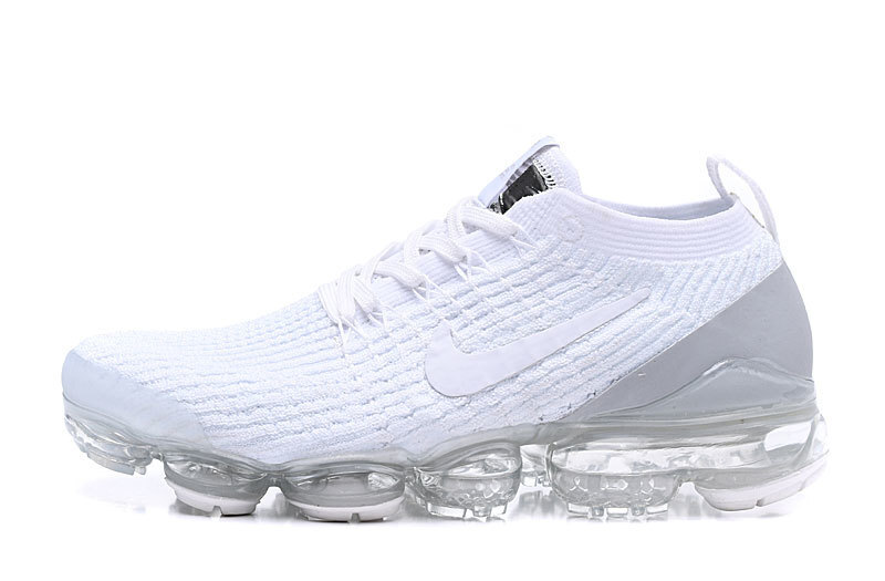 Nike Air VaporMax Flyknit 3 All White Men's Air Cushion Sneakers Casual Shoes US Sizes 8-11 - Image 2