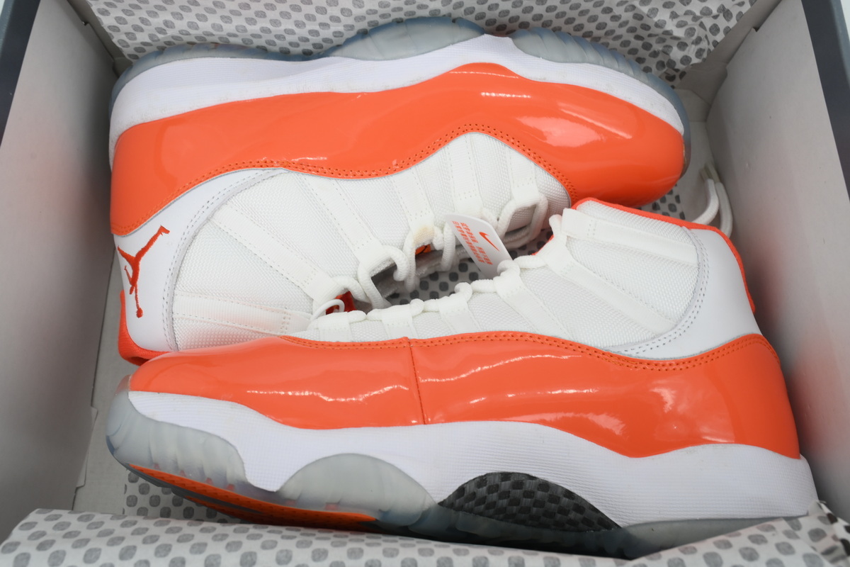 Nike Air Jordan 11 AJ11 Retro White Orange Men's Lace-up Basketball Sneakers Athletic Shoes CT8012-002 - Image 6