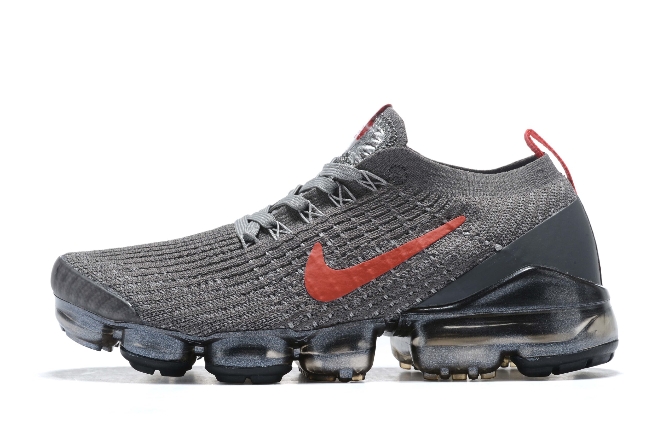 Nike Air VaporMax Flyknit 3 Gray/Red Men's Air Cushion Sneakers Casual Shoes US Sizes 8-11 - Image 4
