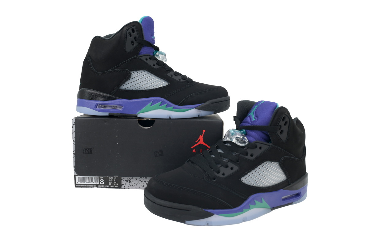 Nike Air Jordan 5 AJ5 Retro 'Black Grape' Men's Lace-Up Basketball Athletic Sneakers 136027-007 - Image 7