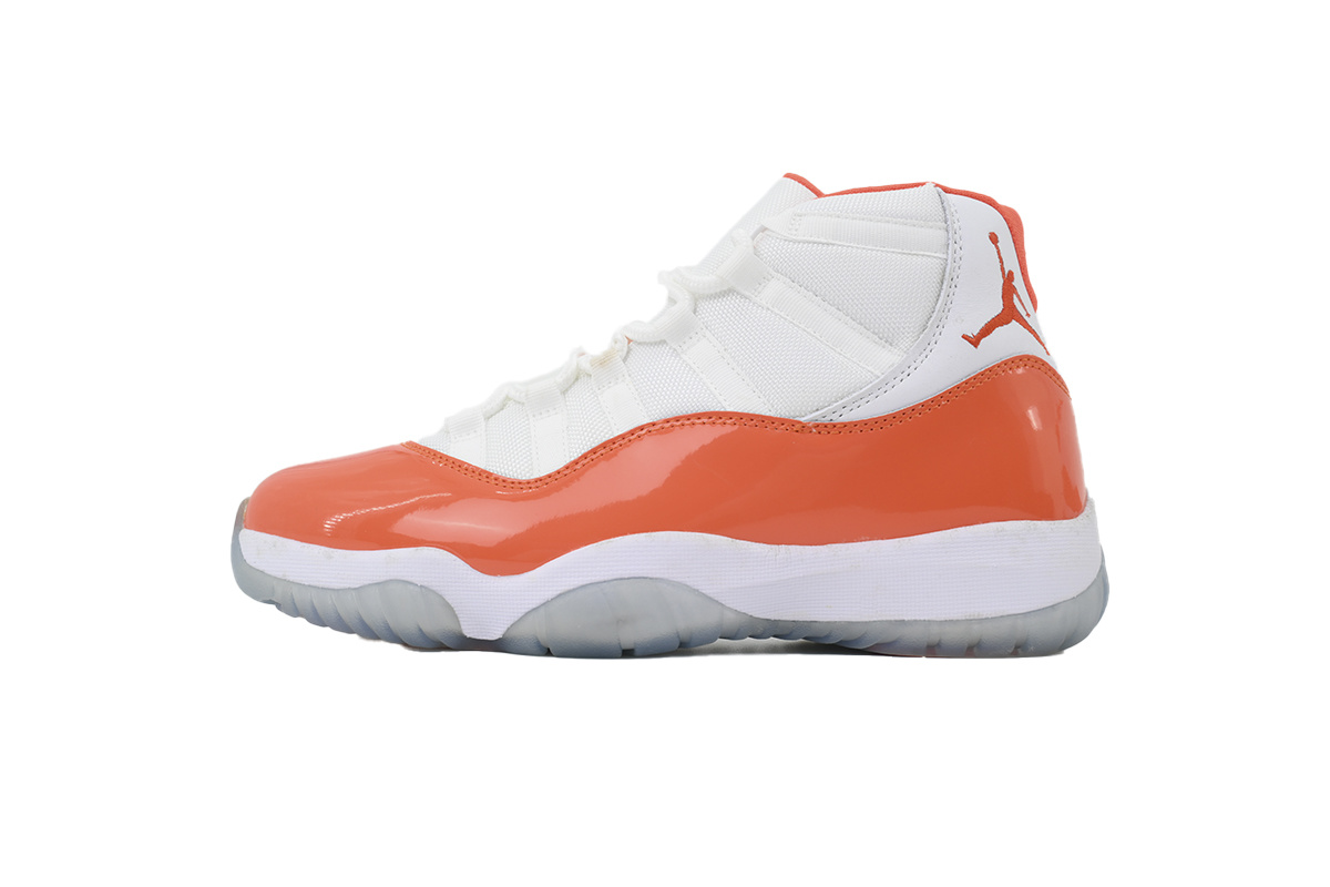 Nike Air Jordan 11 AJ11 Retro White Orange Men's Lace-up Basketball Sneakers Athletic Shoes CT8012-002