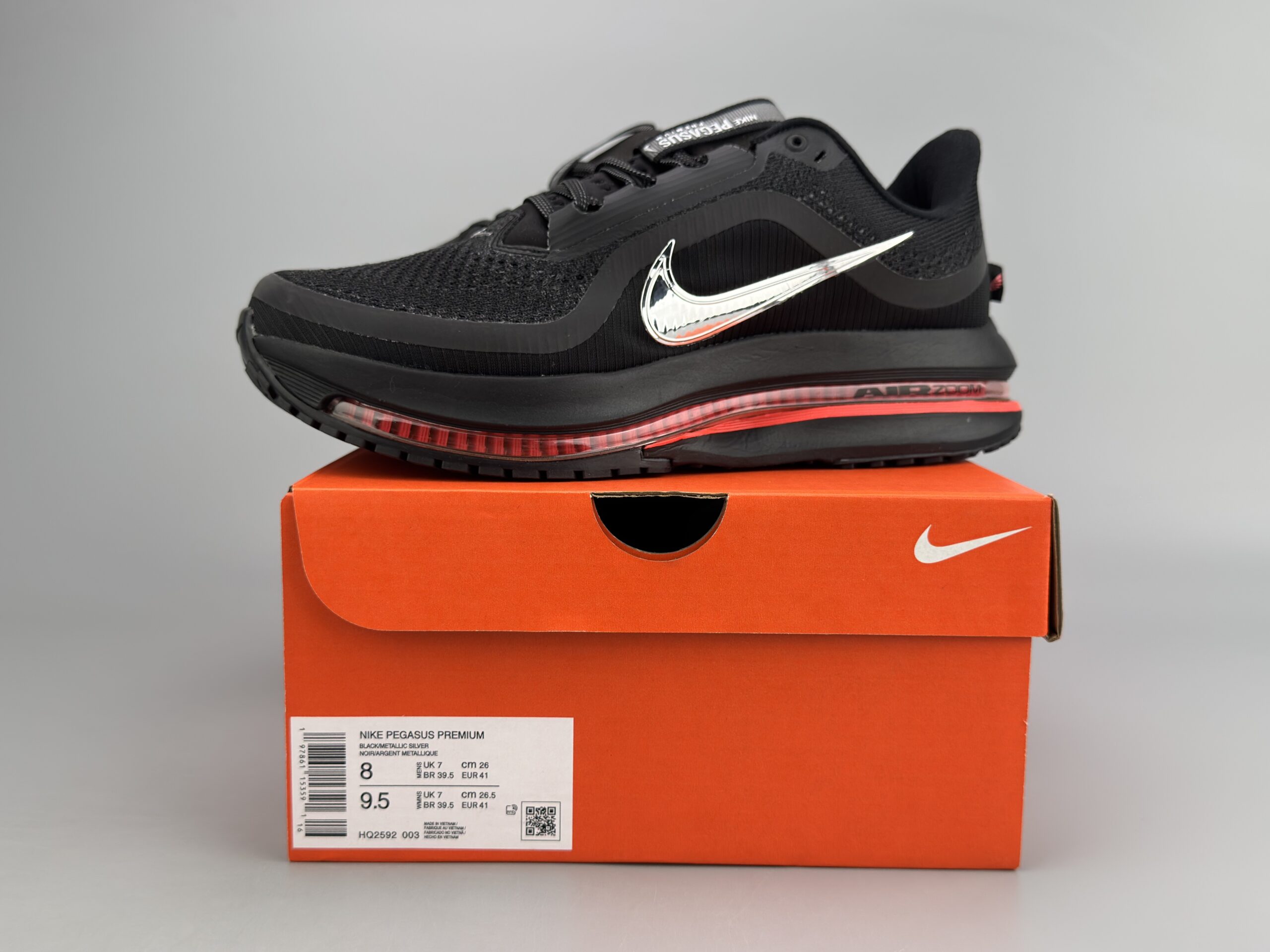 Nike Air Zoom Pegasus Premium Black/Sliver Men's Athletic Sneakers Sports Shoes US Size 8-12 - Image 9