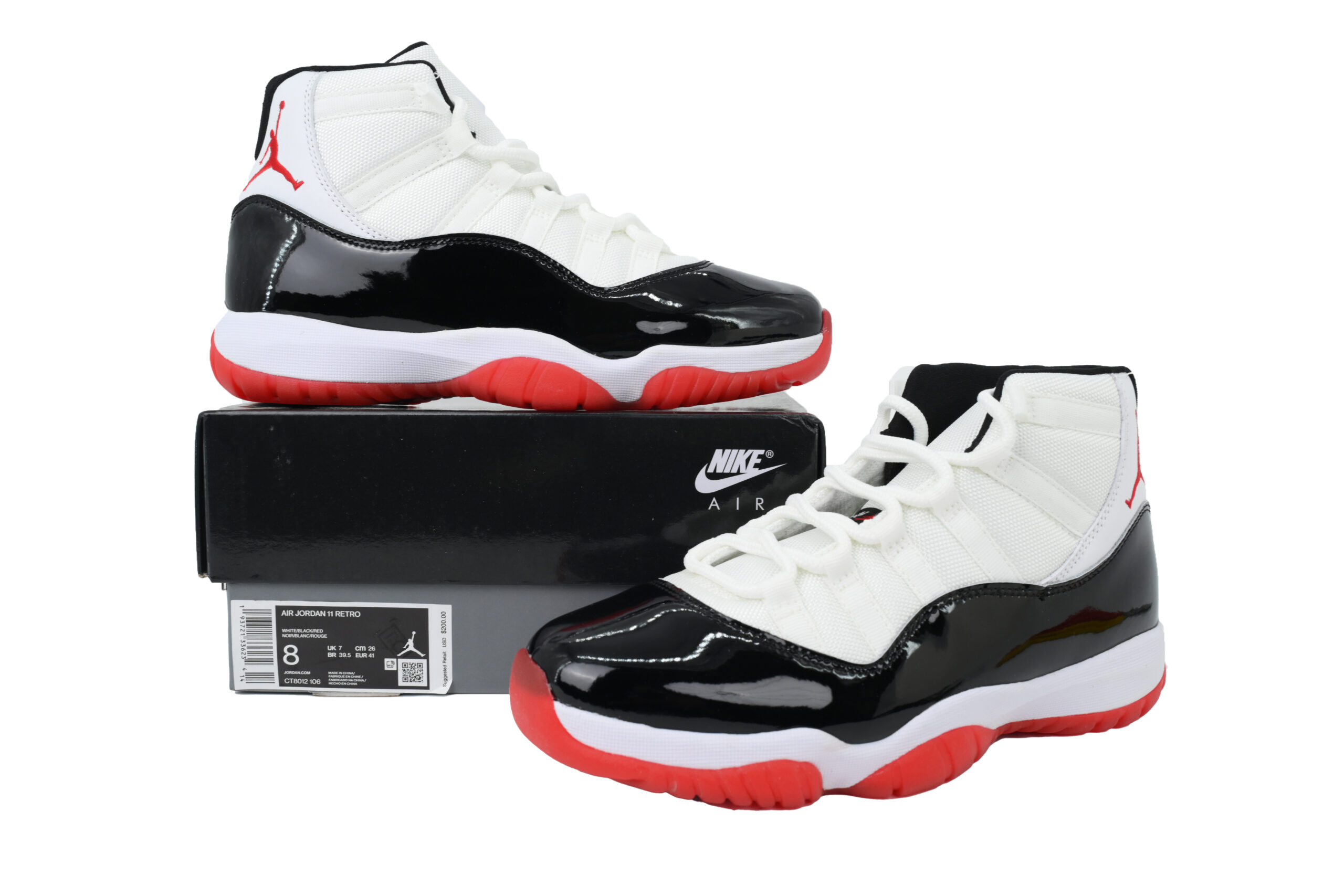 Nike Air Jordan 11 AJ11 Retrowhite Black Red Men's Lace-up Basketball Sneakers Athletic Shoes CT8012-106 - Image 7