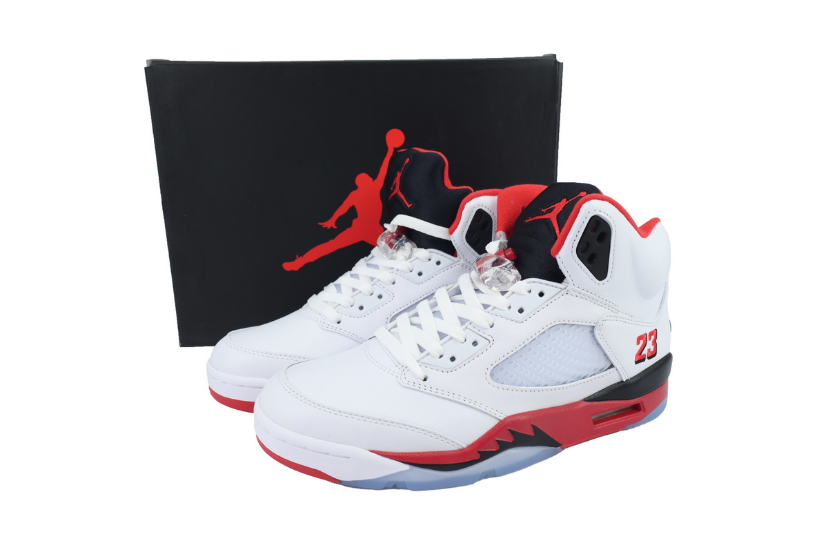 Nike Air Jordan 5 AJ5 Retro 'Fire Red' 2025 Men's Lace-Up Basketball Athletic Sneakers Shoes HQ7980-101 - Image 8