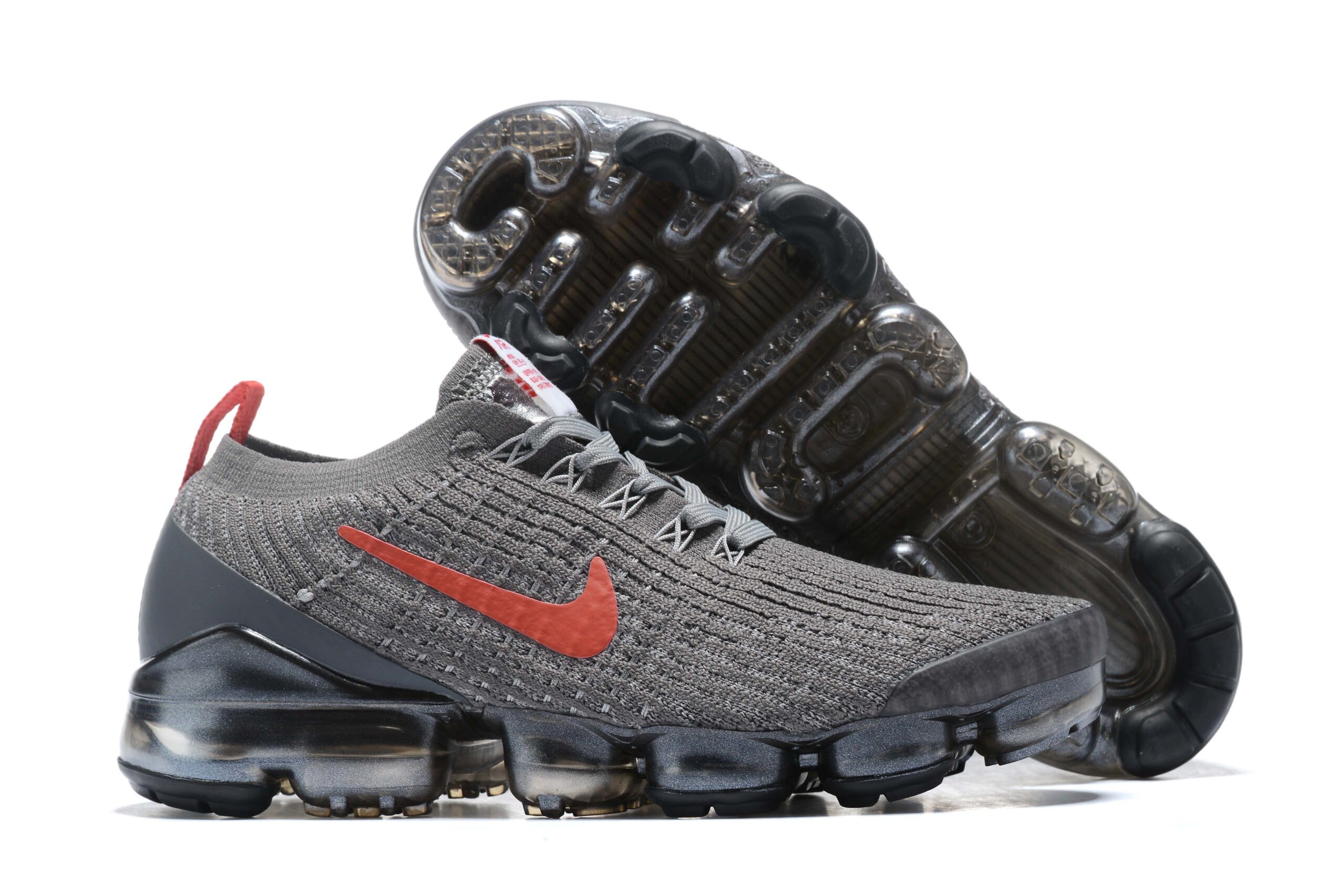 Nike Air VaporMax Flyknit 3 Gray/Red Men's Air Cushion Sneakers Casual Shoes US Sizes 8-11 - Image 6