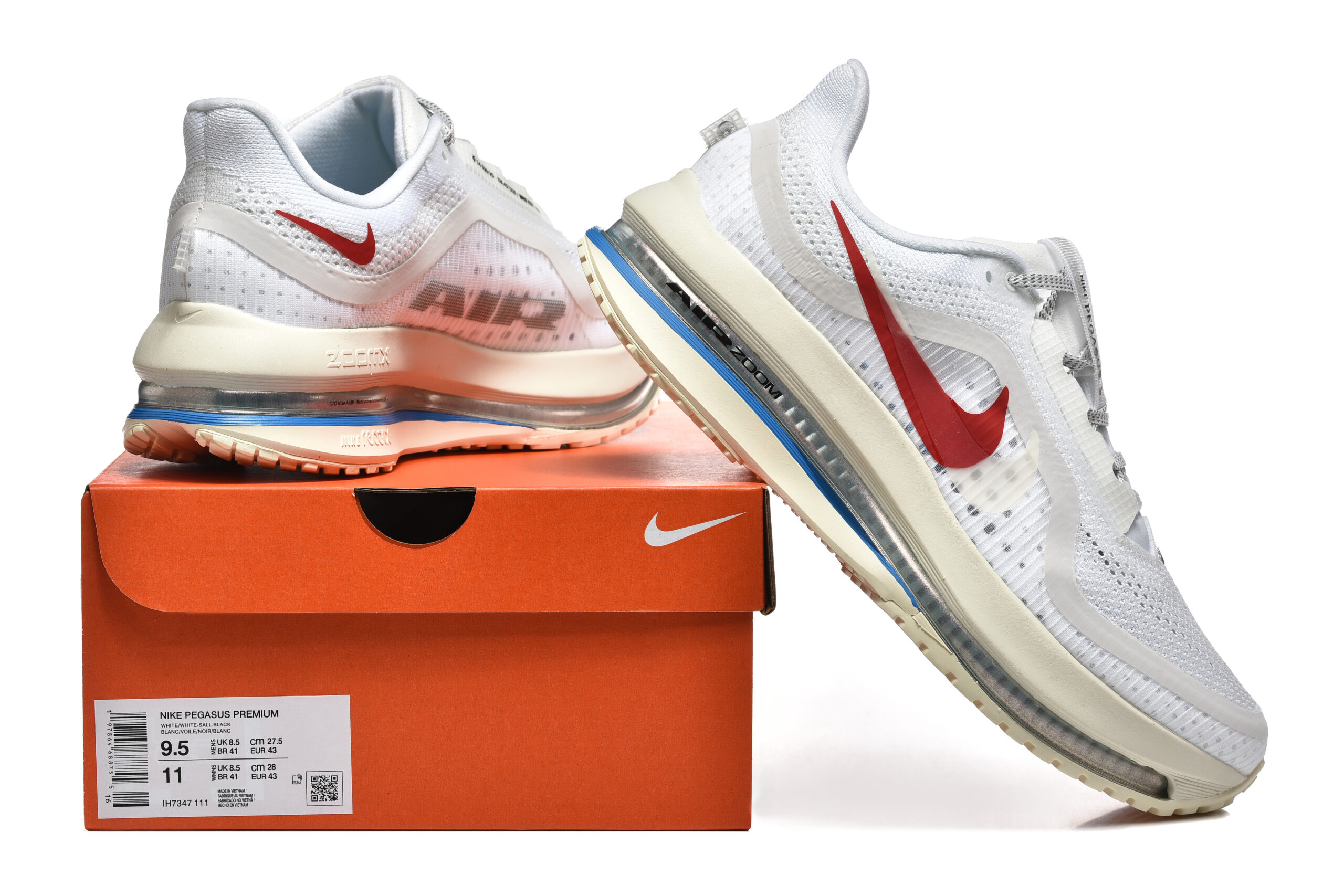 Nike Air Zoom Pegasus Premium White/Red Men's Athletic Sneakers Sports Shoes US Size 8-12 - Image 6