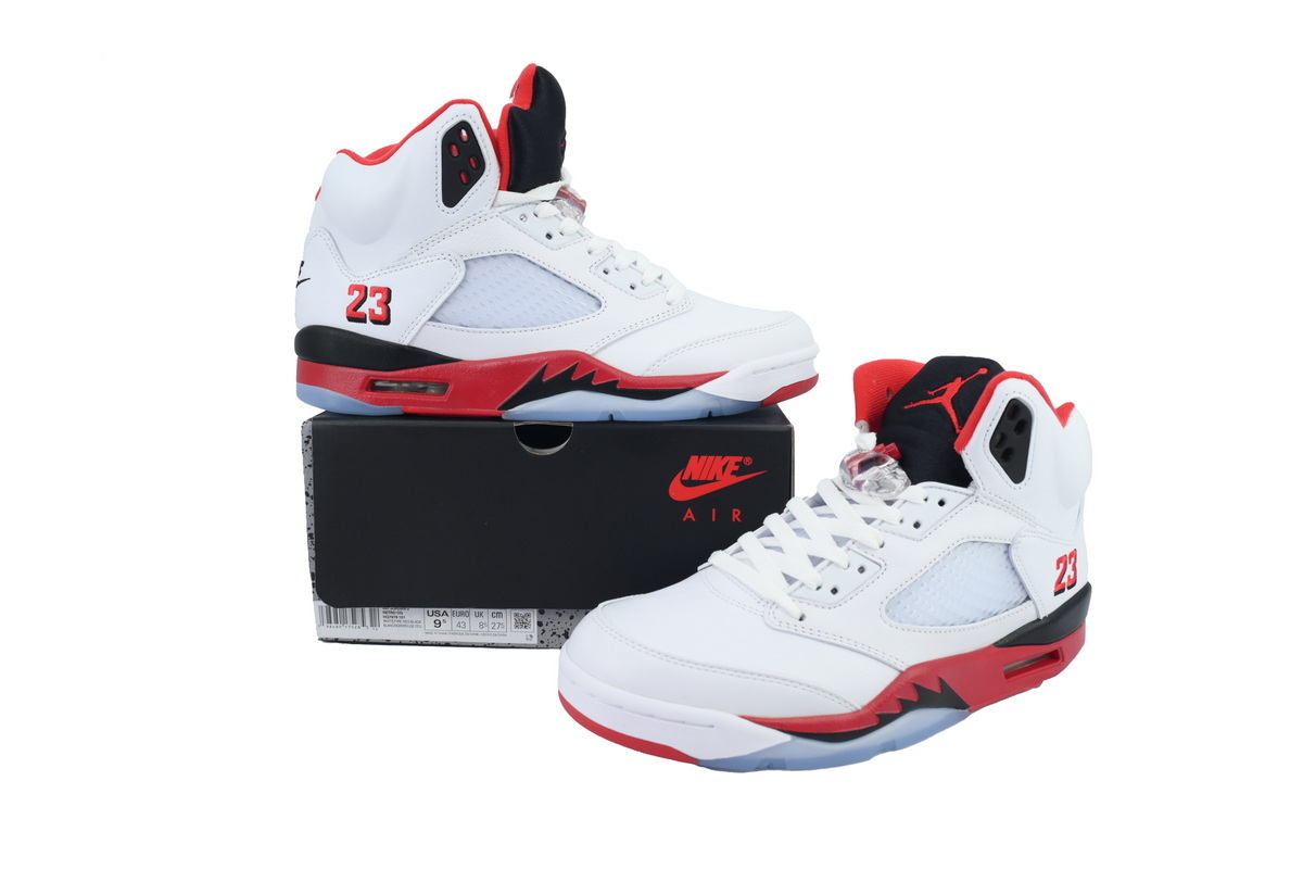 Nike Air Jordan 5 AJ5 Retro 'Fire Red' 2025 Men's Lace-Up Basketball Athletic Sneakers Shoes HQ7980-101 - Image 7