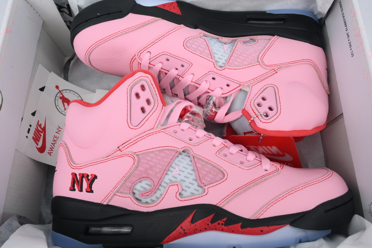 Awake NY x Air Jordan 5 AJ5 Retro 'Arctic Pink' Men's Lace-Up Basketball Athletic Sneakers Shoes DV4982-600 - Image 6