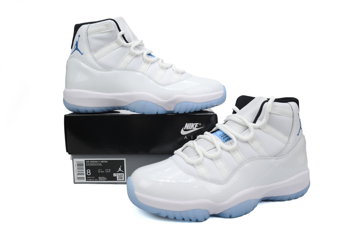 Nike Air Jordan 11 AJ11 Retro 'Columbia - Legend Blue' Men's Lace-up Basketball Sneakers Athletic Shoes CT8012-104 - Image 7