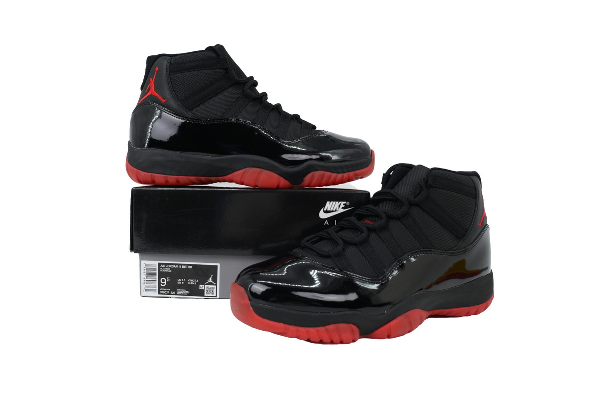 Nike Air Jordan 11 AJ11 Retro New Black Red Men's Lace-up Basketball Sneakers Athletic Shoes 378037-326 - Image 7