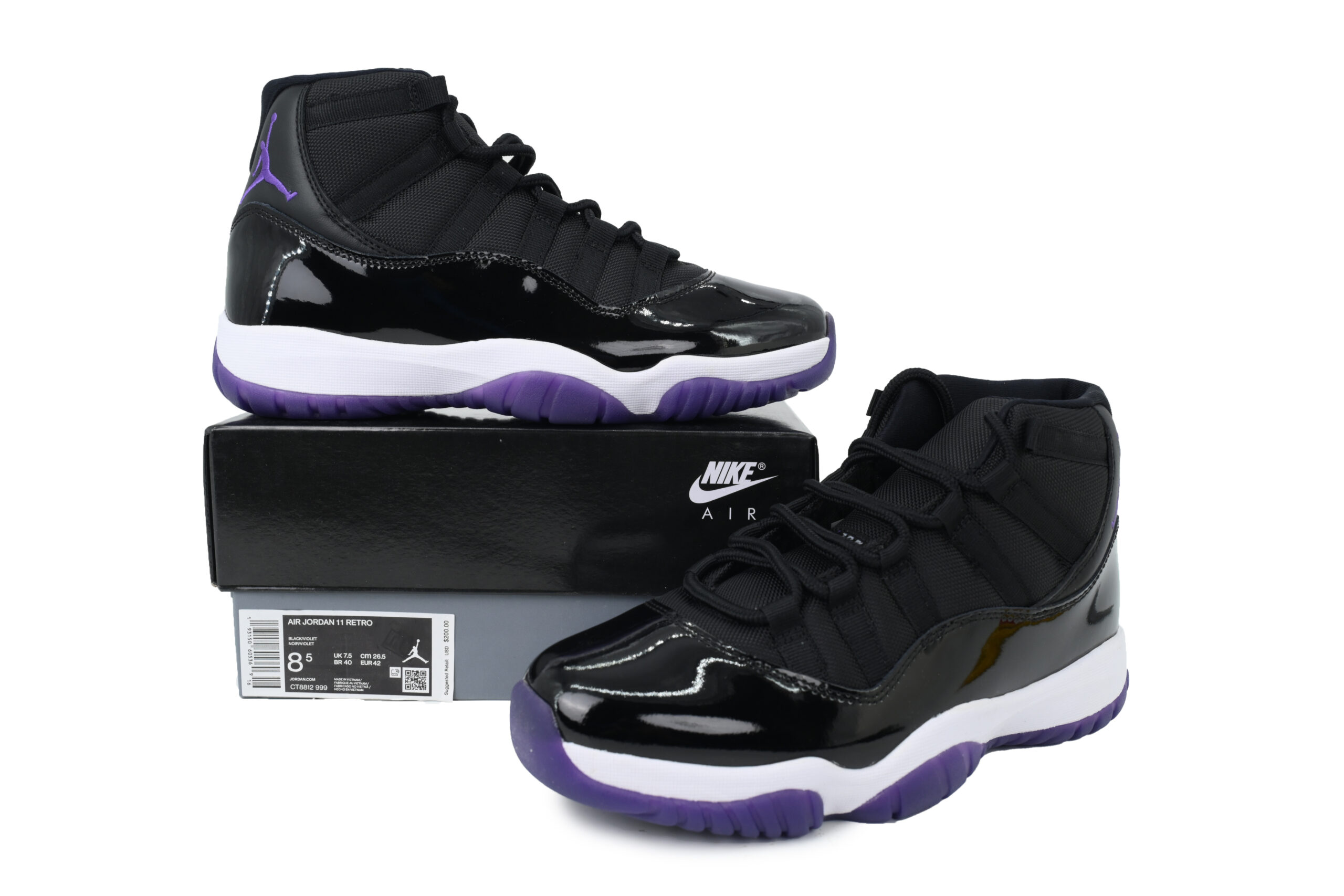Nike Air Jordan 11 AJ11 Retro Blackish Purple Men's Lace-up Basketball Sneakers Athletic Shoes CT8812-999 - Image 7