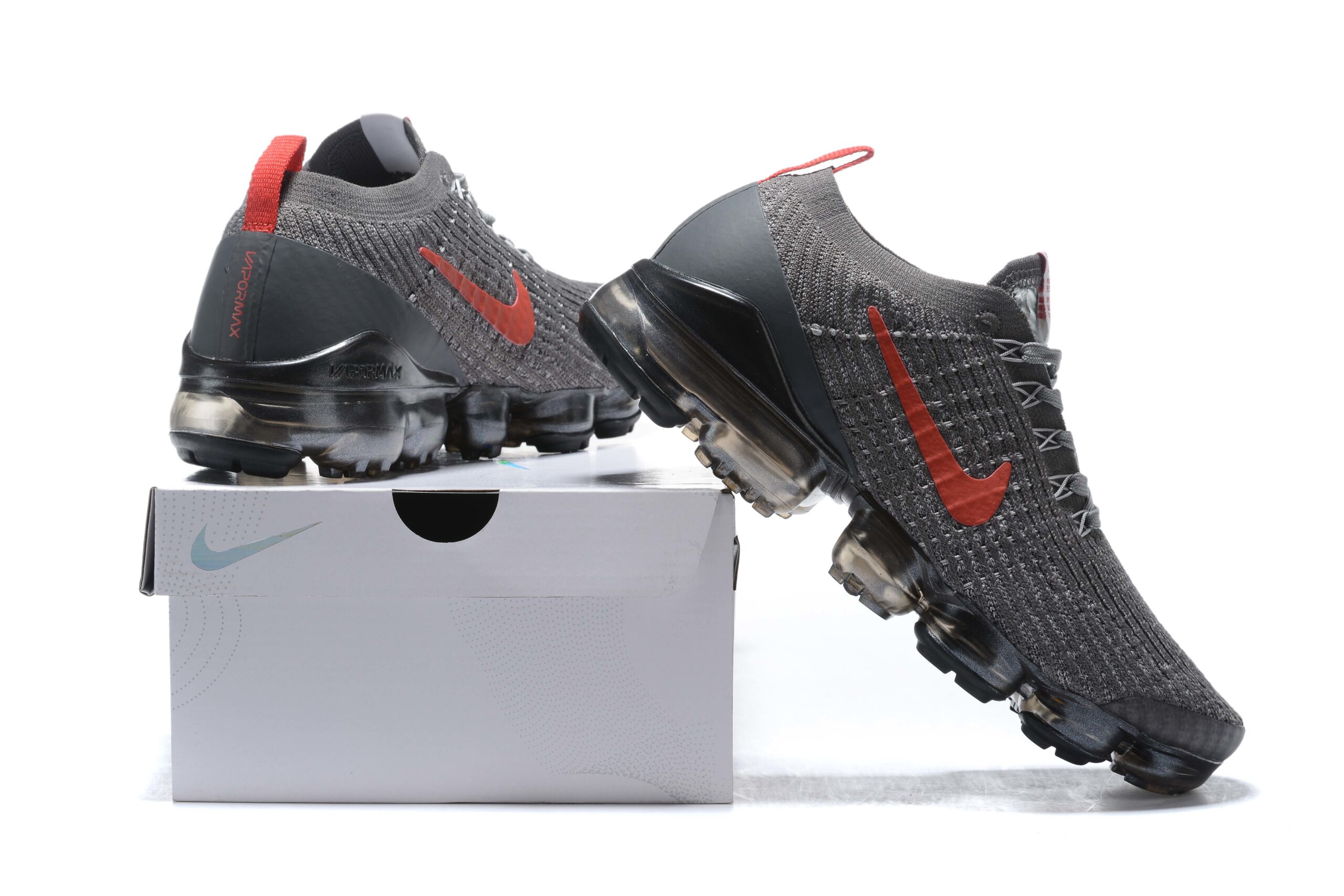 Nike Air VaporMax Flyknit 3 Gray/Red Men's Air Cushion Sneakers Casual Shoes US Sizes 8-11 - Image 8